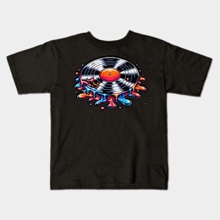 Dripping Colorful Vinyl Record Kids T-Shirt